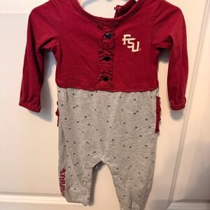 Colosseum Infant Girl FSU Romper Garnet Grey Florida State Seminoles 3-6m